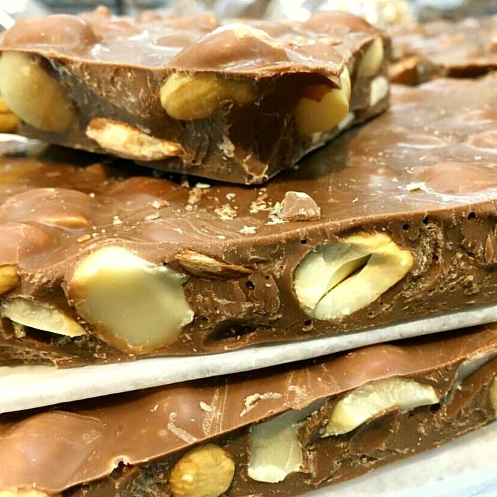 Belgian milk chocolate bark with nuts