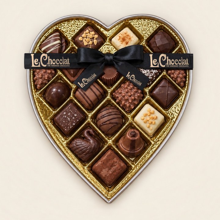 Our heart gift box with ribbon